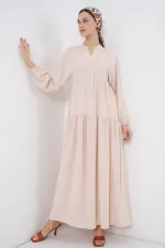2527 Women's Long Hijab Dress - Beige 2527 Women's Long Hijab Dress - Beige