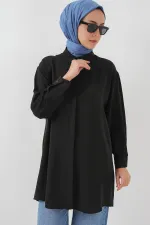 Kadın Uzun Gömlek Tunik 5945 - Siyah