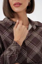 Chemise oversize à motifs pour femme 20372 - Marron