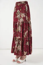Jupe longue à motifs 1898 - Bordeaux