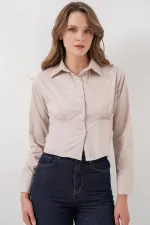 Chemise en popeline coupe ajustée 20231 - Crème