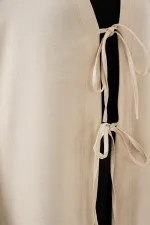 Keten Tesettür Kimono 5968 - Krem