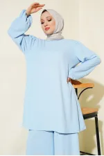 Women's Blue Tunic and Pants Set (Top and Bottom) 6663