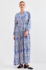 Robe hijab en viscose à motifs Saxon pour femme 2423
