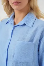 T-shirt court à manches courtes pour femme 20341 - Bleu