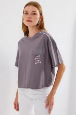 T-shirt oversize 4321 avec poche - Gris