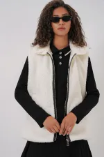 Gilet en peluche 6793 - Blanc