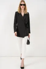 Women's Side-Tie Blazer Jacket 0750 - Black