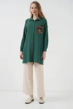 Tunique-chemise à poches 5851 - Vert émeraude