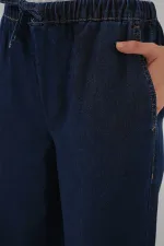 Kadın Geniş Paça Kot Pantolon 6706 - Lacivert