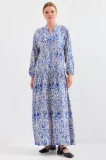 Robe hijab en viscose à motifs Saxon pour femme 2423