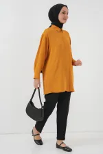 Tunique longue pour femme 5945 - Moutarde