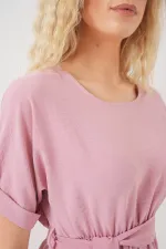 Robe courte Ayrobin à manches courtes pour femme 2572 - Poudre