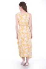 Robe brodée sur le devant 1512 - Jaune