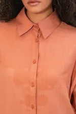 Women's Textured Shirt and Pants Two-Piece Set 6710 - Salmon Women's Textured Shirt and Pants Two-Piece Set 6710 - Salmon