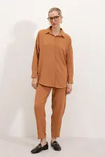 6593 Oversize Two Piece Suit - Tan