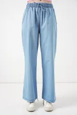 Kadın Rahat Kalıp Kot Pantolon 6707 - Açık Mavi