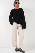 15915 Soft Texture Knit Sweater - Black