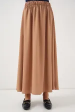 Kadın Uzun Ayrobin Etek 8050 - Camel