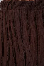 Kadın Dokulu Esnek Örme Pantolon 30057 - Kahverengi