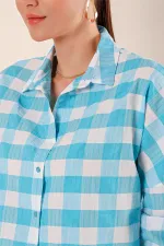 Chemise longue oversize basique 3900 - Bleu clair