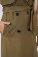 5911 Double Breasted Trench Coat Vest - Khaki 5911 Double Breasted Trench Coat Vest - Khaki