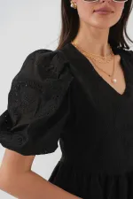 2529 Scalloped Short Dress - Black 2529 Scalloped Short Dress - Black