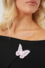 Madonna Yaka Kelebek Detaylı Bluz 957 - Siyah