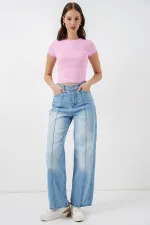 Kadın Yüksek Bel Kot Pantolon 30082 - Açık Mavi