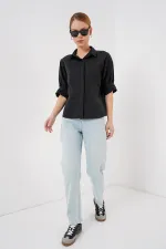 Chemise à manches courtes pour femme 20312 - Noire