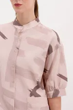 Chemise oversize à motifs beige 20226
