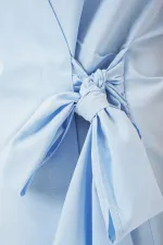 Kadın Sıfır Kol Anvelop Gömlek 20343 - Mavi