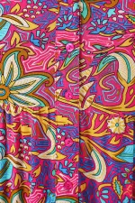 Kadın Desenli Uzun Tesettür Elbise 2585 - Çok Renkli