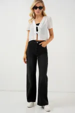 Chemisier court à manches courtes pour femme 958 - Blanc