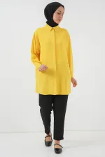 Kadın Uzun Gömlek Tunik 5945 - Sarı