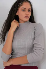 922 Taşlı Body - Gri