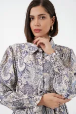 Robe hijab ceinturée pour femme 2589 - Pierre