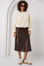 55445 Peluş Kazak - Ekru