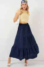 Women's Ayrobin Long Skirt 8048 - Navy Blue