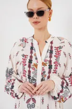 Robe hijab à motifs authentiques 2423 - Rouge Z.