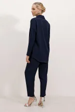 6593 Oversize Two-Piece Set - Navy Blue