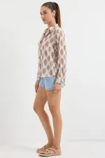 Chemise en satin fluide 3964 - Marron clair