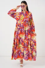 Robe hijab à motifs authentiques 2423 - B.Lila