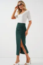 Jupe fendue Sandy 8033 - Vert émeraude