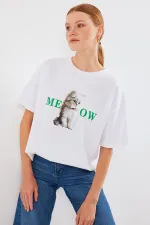 T-shirt oversize imprimé 4319 - Blanc