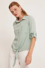 Kadın Çağla Yeşili Viskon Gömlek 20237