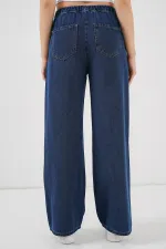 Kadın Geniş Paça Kot Pantolon 6706 - A.Lacivert