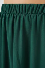 Kadın Uzun Ayrobin Etek 8050 - Zümrüt Yeşili