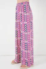 Kadın Desenli Viskon Pantolon 6749 - Fuşya