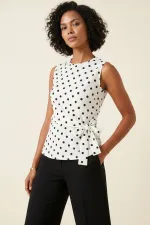 Women's Sleeveless Tie-Up Blouse 40015 - White